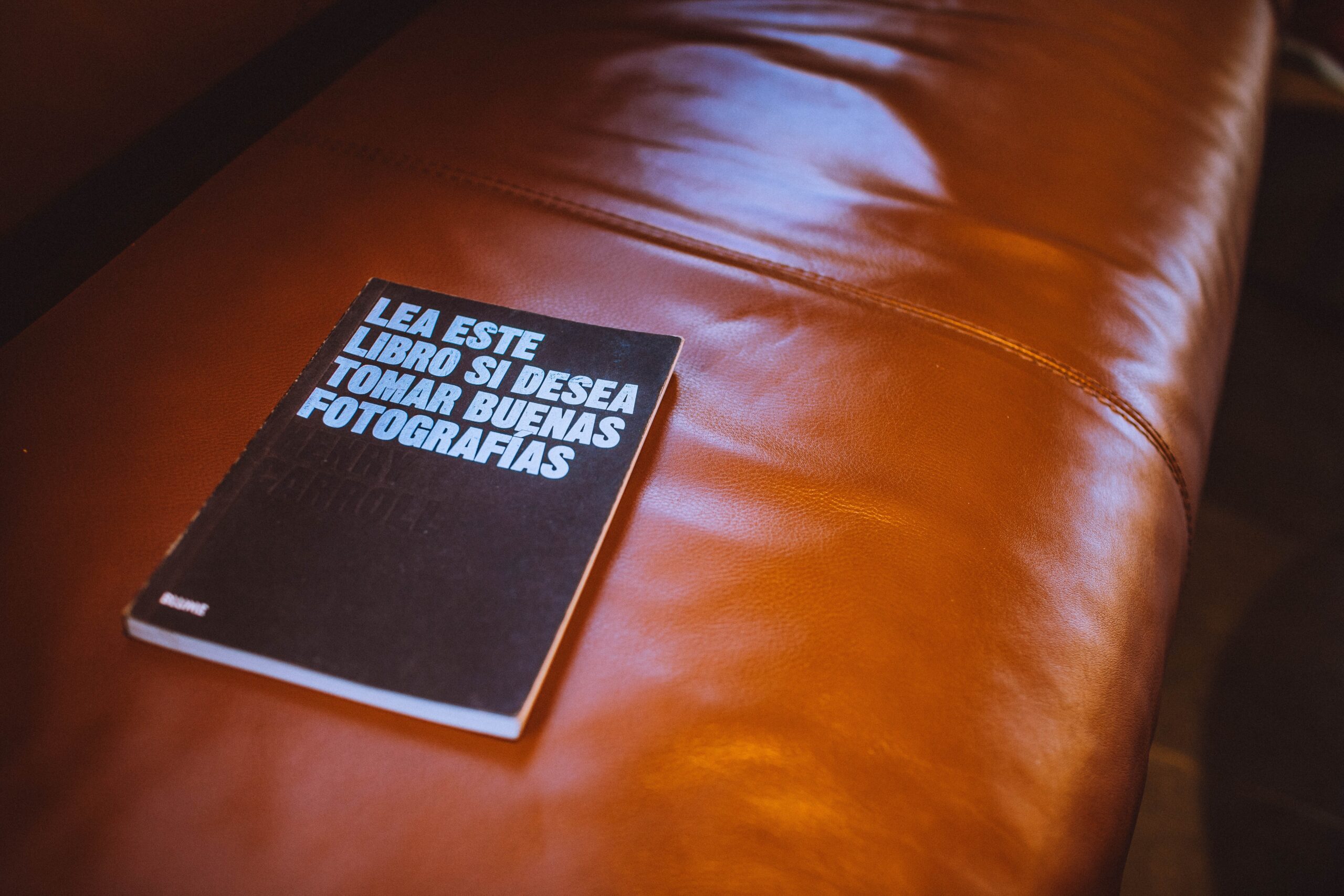 Lab Leather sofa with photography book on it. Symbolic image for my article: Lab-Grown Leather: A Sustainable Future for Fashion and Technology.
